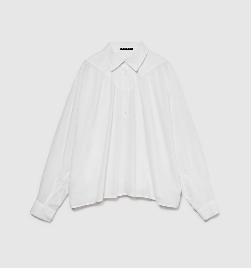 Oversized blouse - women's blouses - White | Sisley image number 6